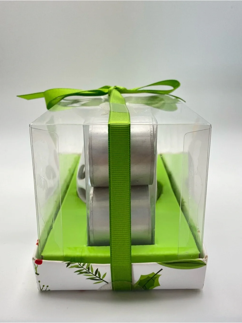 Pier 1 Ceramic Oil Warmer Gift Set w Green Tealight Candles Holiday Flower Scent